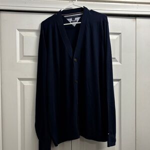 Tommy Hilfiger Men's Navy Button-Front V-Neck Cardigan